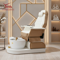 Fauteuil de manucure et pédicure électrique inclinable et rotatif pour salon de manucure, avec drain hydraulique