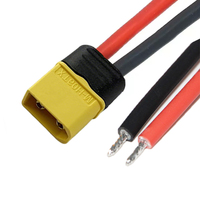 Faisceau de câblage OEM personnalisé XT60H-M mâle 12AWG 14AWG, prise mâle XT60H à courant élevé avec fils nus pour batterie au lithium et stockage d'énergie