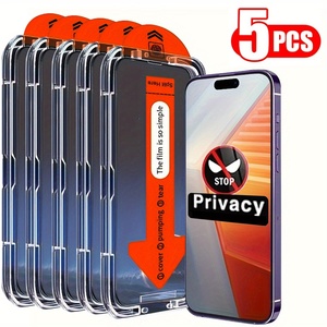 Kit d'installation facile Magic Box <span class=keywords><strong>pour</strong></span> protection d'écran anti-espion, verre trempé sans poussière <span class=keywords><strong>pour</strong></span> iPhone 17 16 15 Pro Max 17E 5PCK - Product Image 1