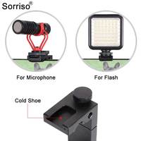 Support de téléphone en aluminium SORRISO – Clip pour téléphone à griffe froide pour microphone, lampe flash LED, smartphone