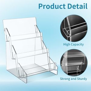 3-Tier Acrylic thiệp chúc mừng hiển thị đứng Nhà cung cấp truy cập thiệp chúc mừng tổ chức bưu thiếp hiển thị giá bán lẻ hiển thị kệ - Product Image 3