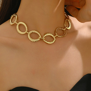 Geometric Circular <b>Ring</b> Zinc Alloy <b>Necklace</b> For Party Fashion Chains - Product Image 2