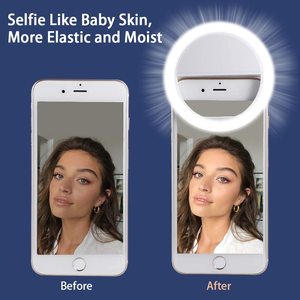 Anneau lumineux pour <span class=keywords><strong>selfie</strong></span> à <span class=keywords><strong>prix</strong></span> d'usine, 3 modes de luminosité réglables, rechargeable, en ABS, avec clip, haute qualité pour la vente en dropshipping transfrontalier - Product Image 2