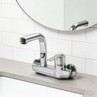 Robinet de cuisine moderne en alliage de zinc, mitigeur monocommande eau chaude et froide avec cartouche céramique, 2 trous, finition chromée