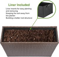 Jardinière rectangulaire haute en saule pour extérieur, idéale pour la plantation sur porche ou dans un jardin