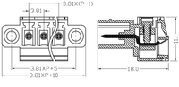 Bornier électrique vert KF2EDGKRM-3.81, vis à angle droit, pas de connecteur 3.81mm weidmuller Degson power bornier