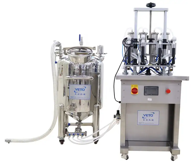 YTF-4 Vacuum Tekanan Negatif Pengisi Cairan Empat Nozel Kecil Otomatis Botol Parfum Mengisi Mesin Harga