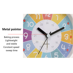 Nuevo reloj de tiempo de aprendizaje creativo para estudiantes, reloj despertador de escritorio que puede reconocer el tiempo, Clo de alarma pequeña circular colorida Macaron - Product Image 6