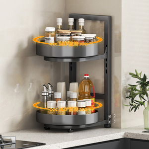 Estante giratorio multicapa para condimentos, organizador ajustable de especias para el rincón de la cocina - Product Image 2