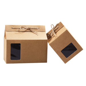 Boîte cadeau pour emballage de thé, boîte en <span class=keywords><strong>papier</strong></span> pliable universelle <span class=keywords><strong>vide</strong></span>, <span class=keywords><strong>papier</strong></span> kraft avec fenêtre, emballage simple pour aliments et boissons avec corde en chanvre - Product Image 4