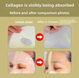 มาส์กหน้า OEM โกลด์ไวท์-ทู-ทรานส์เพอร์เอนท์ คอลลาเจน อินฟิวชั่น มาส์ก แผ่นมาส์กหน้าบางเฉียบ เยลโลว์-ทู-ทรานส์เพอร์เอนท์ คริสตัล เจลลี่ มาส์ก - Product Image 2