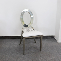 Chaises de mariage de luxe en gros, dossier plein, dorées, modernes, en acier inoxydable, empilables, stables, pour banquets, réceptions, salons et hôpitaux