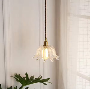 โคมไฟแขวนเพดานทำจากแก้วสีขาวสำหรับห้องนอน - Product Image 5