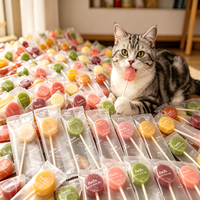 Friandises lyophilisées pour chats FurZo, sucettes au poulet, à la citrouille, à la patate douce et à l'herbe, sans céréales et riches en protéines, emballées en boîte