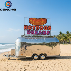 Nouveau style de camion de cuisine mobile pour bonbons, desserts, hot-dogs, pizzas, glaces, bar mobile, remorque alimentaire, acier inoxydable, snack, restauration rapide - Product Image 4