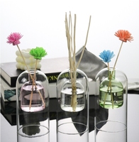 Bouteille décorative double couche pour diffuseur d'huiles essentielles en verre borosilicaté clair soufflé à la main pour la maison