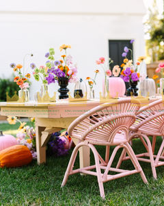 Chaise pour enfants en rotin faite à la main, moderne, avec dispositif de sécurité, pour salon, parc, crèche et décoration de fête d'anniversaire - Product Image 2