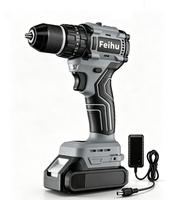 Perceuse sans fil 21V sans balais 0-400/1400 tr/min, mandrin auto-serrant 10 mm, 23+1 réglages de couple, 1 chargeur et 1 batterie 2.0Ah pour le bricolage, le travail du bois et les réparations domestiques