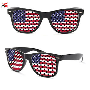 Lunettes <span class=keywords><strong>de</strong></span> soleil <span class=keywords><strong>de</strong></span> soutien pour les célébrations, avec cadre extérieur en plastique <span class=keywords><strong>noir</strong></span> et verres en PC, motif drapeau du Cap-Vert, pour les événements sportifs et les défilés, vente en gros - Product Image 6