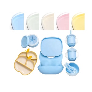 Dîner de voyage dix pièces <span class=keywords><strong>anti</strong></span>-déversement personnalisé vaisselle pour enfants et tout-petits ensemble de bols pour bébé assiettes en silicone avec ventouse - Product Image 5