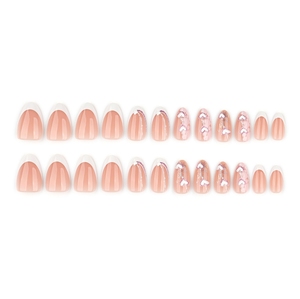 24 Piezas de <span class=keywords><strong>Uñas</strong></span> Postizas Minimalistas de Material ABS <span class=keywords><strong>en</strong></span> Estilo Francés, <span class=keywords><strong>Uñas</strong></span> Blancas con Corazones 3D, Forma de Almendra, <span class=keywords><strong>Uñas</strong></span> Artificiales - Product Image 4