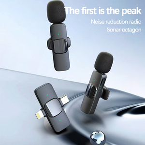 Micrófono Inalámbrico Portátil Personalizado con Reducción de Ruido, Micrófono de Condensador Inalámbrico 2 en 1 K9, Micrófono de Solapa Inalámbrico Resistente al Viento para Exteriores - Product Image 2