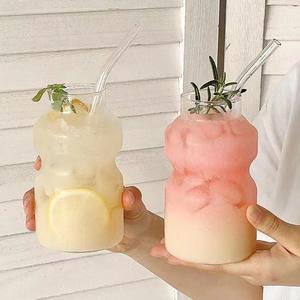 Tapa <span class=keywords><strong>de</strong></span> vaso <span class=keywords><strong>de</strong></span> <span class=keywords><strong>vidrio</strong></span> <span class=keywords><strong>de</strong></span> borosilicato resistente al calor <span class=keywords><strong>de</strong></span> 16oz, Pajita para té con leche, jugo <span class=keywords><strong>de</strong></span> Cola, estilo nórdico, colores personalizables, vasos Premium - Product Image 4