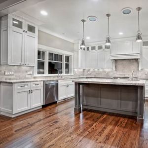 Meuble de cuisine modulaire Shaker, îlot central en bois, style européen et australien, couleur personnalisable, pieds en alliage d'aluminium - Product Image 6