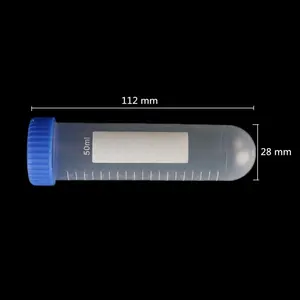 HAIJU LAB 50Ml Biru Topi Sekrup Putaran Bawah Centrifuge Tabung Plastik dengan Skala Berdiri Alat Laboratorium