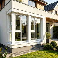 Ventana Abatible Moderna de PVC con Diseño de Persiana, Vidrio Low-E, Función Plegable, Resistente al Viento, para Uso en Exteriores, Baños y Hoteles