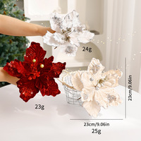 Luxuriöse Goldpulver Künstliche Weihnachtssterne Christbaumschmuck für Weihnachtsbaum Adornos De Navidad Dekoration