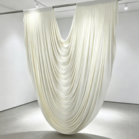 Rideau de fond de scène de mariage blanc de luxe sur mesure, draperie en satin pour la décoration et les fournitures de mariage