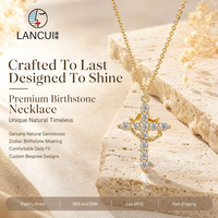 Pendentif Croix Pavé en Cuivre avec Zircon Transparent pour Baptême, Cadeau de Baptême, Collier Pendentif Zodiaque, Collier Zodiaque
