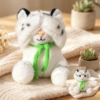 Peluche Tigre Mignon et Timide, Jouet en Peluche Doux avec Écharpe Tricotée pour Enfants, Cadeau, Décoration de Table, Vente en Gros, Personnalisation Prise en Charge