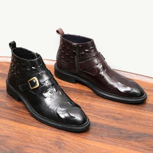 Botas de Tobillo Balmoral de Cuero para Hombre, Textura Lijada a Mano, Estilo Amish, Algodón, Resistentes al Agua, Antideslizantes - Product Image 5