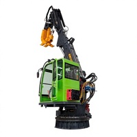 Grue de récupération de matériaux robuste de 6 m, capacité de 3500 kg, pour le recyclage des métaux ferreux, avec rotation à 360 degrés et cabine d'opérateur