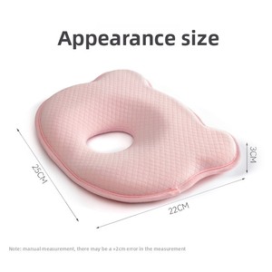 Almohada Transpirable de Poliéster/Lino para Bebés Recién Nacidos, Relleno de Espuma Viscoelástica, Forma Ergonómica, Rebote Lento - Product Image 4