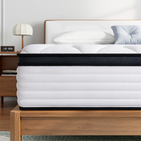 Matelas de luxe 3 places confortable en mousse à mémoire de forme et ressorts ensachés pour hôtel, roulé en boîte