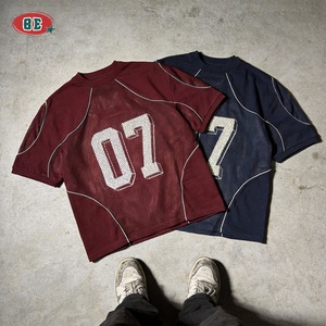 T-shirt <span class=keywords><strong>di</strong></span> Alta Qualità Stampate, Vestibilità Ampia, Maglia da Calcio, T-shirt Sportiva Casual da Palestra, Manica Corta, T-shirt Cropped <span class=keywords><strong>di</strong></span> Design, Estive - Product Image 3