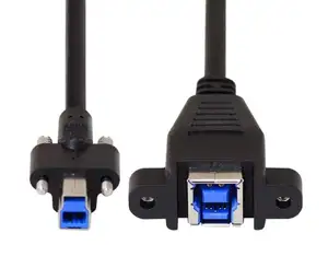 USB 3.0 Type B erkek tipi-B dişi arka Panel montaj uzatma veri kablosu endüstriyel kamera yazıcı için 0.5m