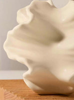 Vase Corail Irrégulier Quadrilatère Blanc Brûlé Style Européen à Texture Givrée pour Fleurs Séchées Hydroponiques – Grande Vente