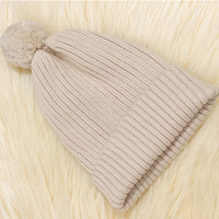Gorro de bebé recién nacido 100% algodón personalizado gorro de bebé de punto pompón