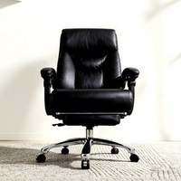 Fauteuil de bureau exécutif moderne en cuir PU, avec cadre en aluminium, style canapé de direction, assise confortable, hauteur réglable