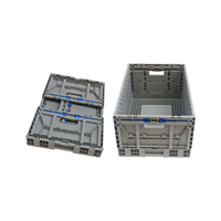 QS 600*400*300mm Meilleure vente Grande boîte de stockage en plastique pliable pour fruits Boîte de palette pour fruits Pièces automobiles