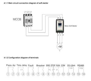 Arrancador suave de 90KW SANYU Serie SJR3-3000 con bypass integrado, arrancador de motor de micropotencia, arrancador de CA MODBUS - Product Image 4