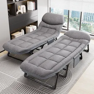 2024 cama plegable moderna para acampar portátil individual simple de acero inoxidable cómoda cama plegable al por mayor