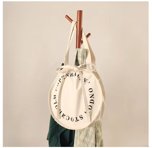 Sac fourre-tout en toile de coton Tian-YL en gros, forme ronde, durable, tissu lourd de 16 oz, logo personnalisé, fermeture éclair, fermeture à l'épaule, moyen - Product Image 3