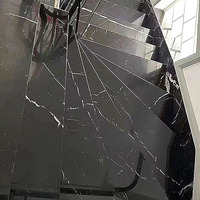 Carreaux et marbres noirs Nero Marquina, marbre noir à veines royales LOVE Home Stone, grande dalle de dolomite polie pour le sol de la maison