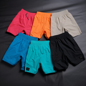 กางเกงขาสั้นผ้าฝ้ายโพลีเอสเตอร์สำหรับผู้ชายกางเกงขาสั้นลำลองสำหรับผู้ชายกางเกงขาสั้นผ้าฝ้ายโพลีเอสเตอร์ผูกเชือกกลางแจ้งโลโก้ออกแบบได้ตามต้องการ - Product Image 3