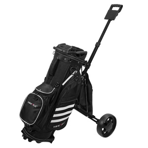 Verstelbare Handgreep Opvouwbare 2-wielige Golfkar Inklapbare Lichtgewicht Handkar Aluminium Golftrolley Met Voetrem - Product Image 6